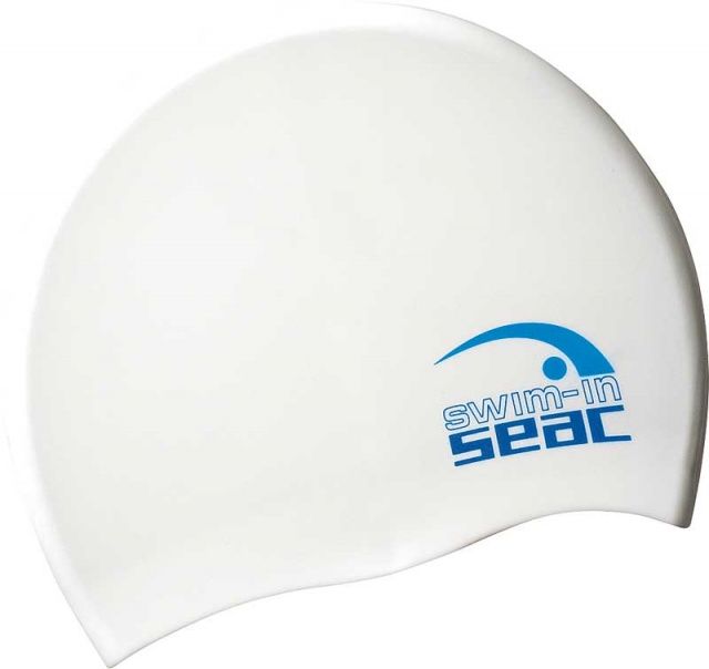Plavecká čepice silikonová modrá/bílá SEAC SUB