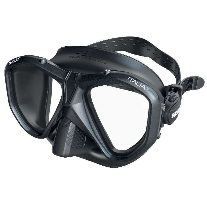 ITALIA METAL dvouzorníková maska silikon s antireflexním povrchem - černá SEAC SUB